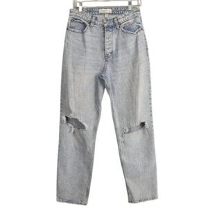 Abercrombie & Fitch High Rise Jeans Curve Love Light Wash Distressed Size 28/6